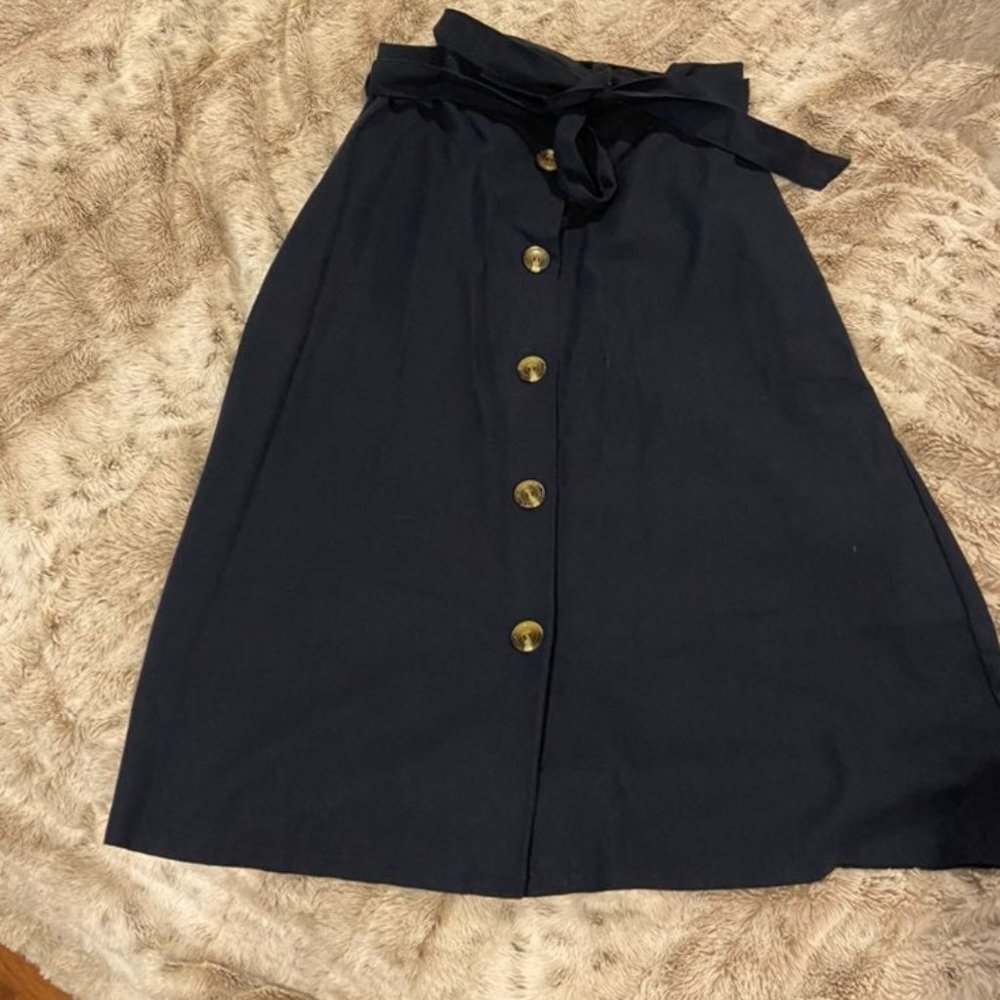 Navy Midi Skirt
